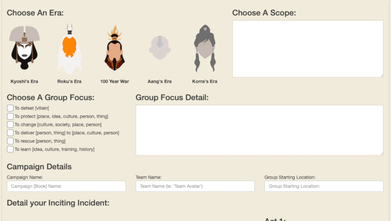 image: Campaign worksheet