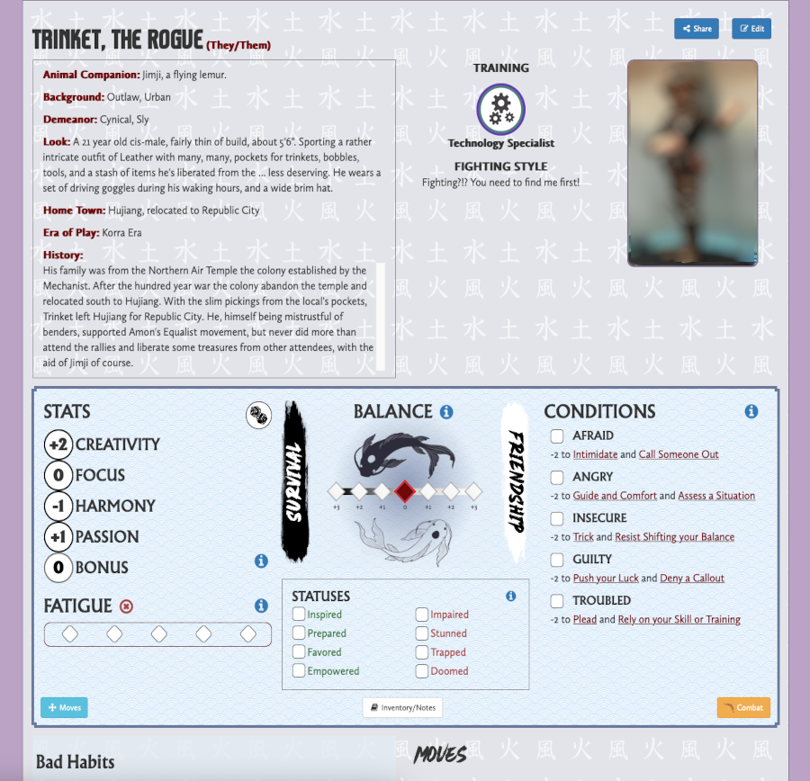 image: character sheet on desktop