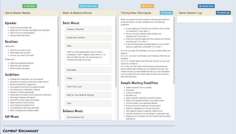 image: GM Dashboard screenshot