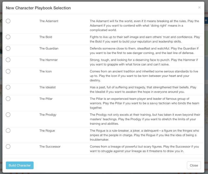 image: new character playbook selection